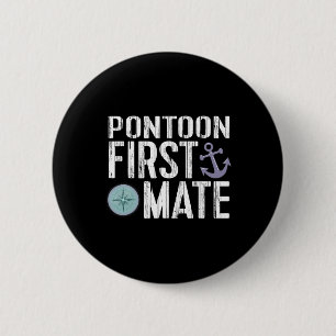 Nautical Boating Pontoon First Mate Anchor  6 Cm Round Badge