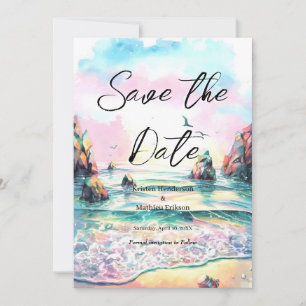 Nautical Boho Beach Wedding Save The Date