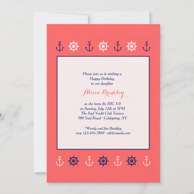 Nautical Border Invitation (Front)