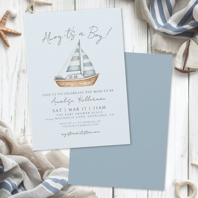 Nautical Boy Baby Shower Invitation (Nautical Boy Baby Shower Invitation)