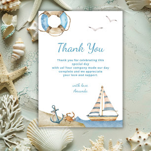 Nautical Boy Baby Shower Thank You Card
