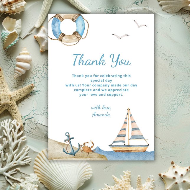 Nautical Boy Baby Shower Thank You Card (Creator Uploaded)