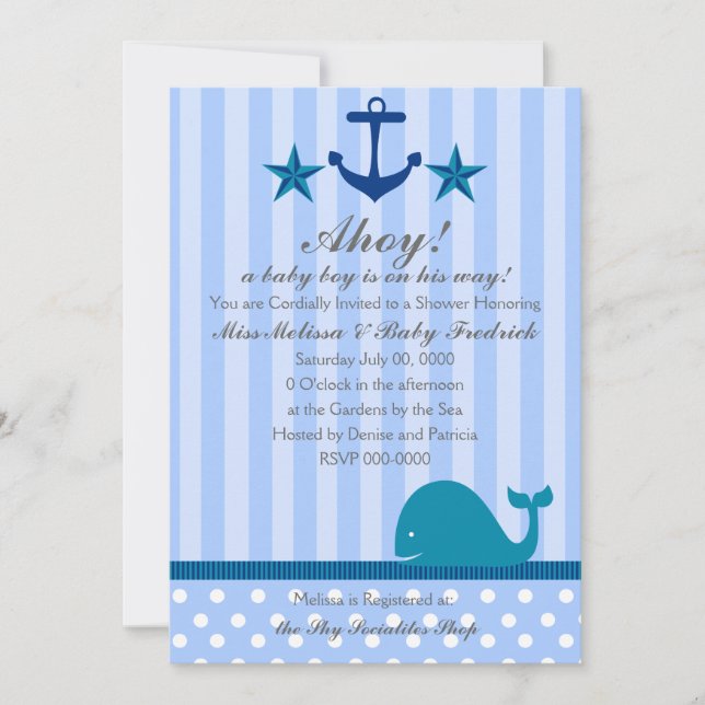 Nautical Boy Invitation (Front)