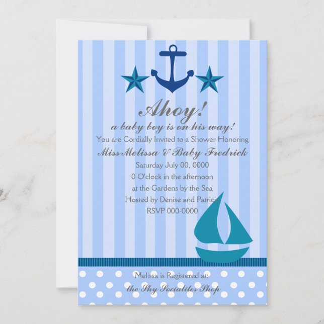 Nautical Boy Invitation (Front)