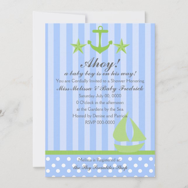 Nautical Boy Invitation (Front)