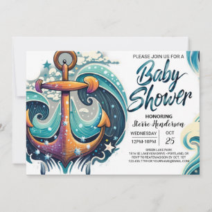 Nautical Boy's Blue Baby Shower Invitation