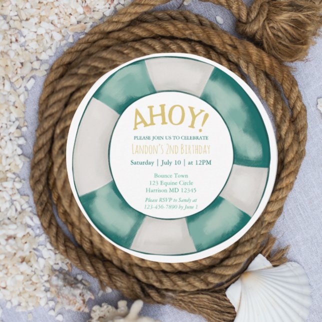 Nautical Boys Swim Birthday Invitation (Creator Uploaded)