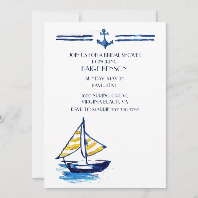 Nautical Bridal Shower Invitation (Front)