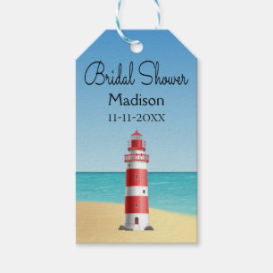 Nautical Bridal Shower Lighthouse Beach Wedding Gift Tags
