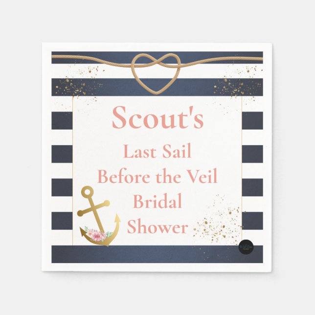 Nautical Bridal Shower Napkin (Front)