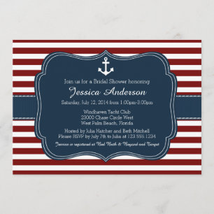 Nautical Bridal Shower or Baby Shower Invitation