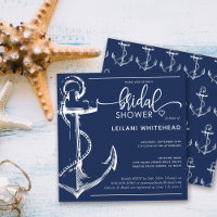 Nautical Bridal Shower White Anchor Navy