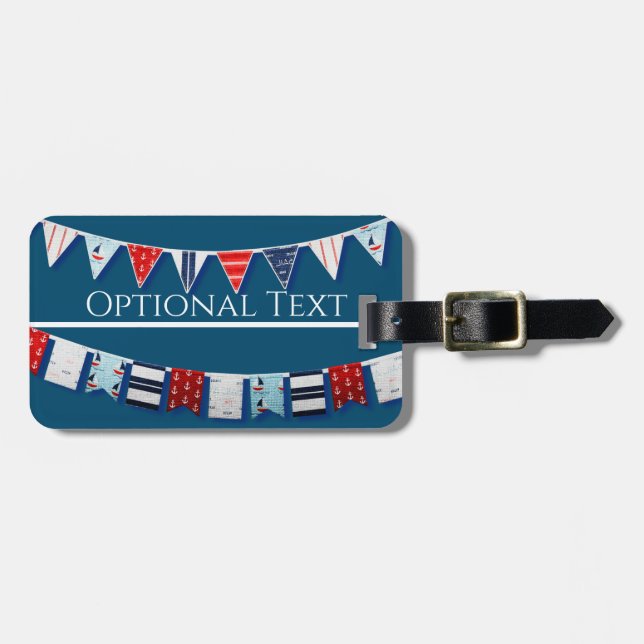 Nautical Bunting Luggage Tag (Front Horizontal)