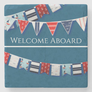 Nautical Bunting Stone Coaster