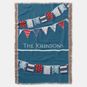 Nautical Bunting Throw Blanket