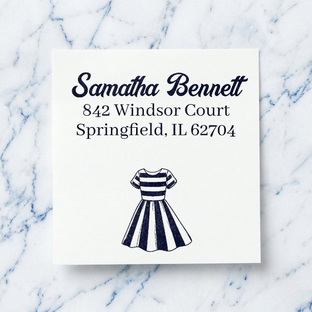 Nautical Cabana Sailor Birthday Address  Self-inking Stamp (Style your mail with ease.)