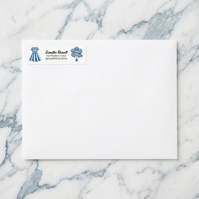 Nautical Cabana Sailor Birthday Return Address Label (Nautical charm for your mail.)