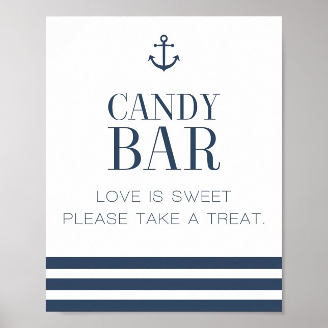 Nautical Candy Bar Wedding Sign (Front)