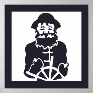 nautical CAPTAIN at sea   Poster