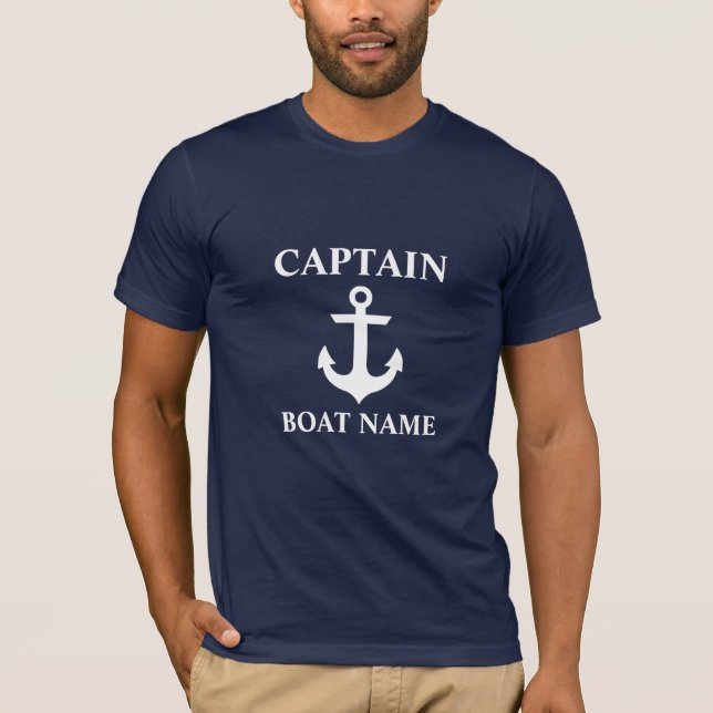 Nautical Captain Boat Name Anchor FB T-Shirt (Front)