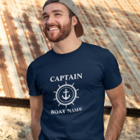 Nautical Captain Boat Name Anchor Rope Helm