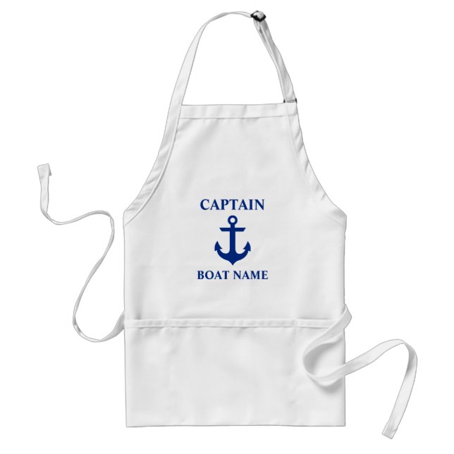 Nautical Captain Boat Name Anchor Standard Apron (Front)