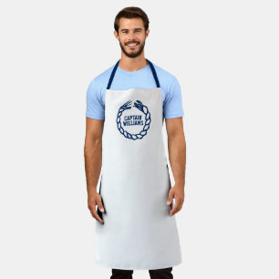 Nautical Captain Custom Name sailing rope knots Apron