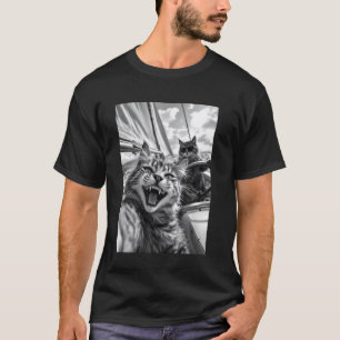 Nautical Cat Selfie Boating Sailboat T-Shirt
