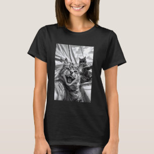 Nautical Cat Selfie Boating Sailboat T-Shirt