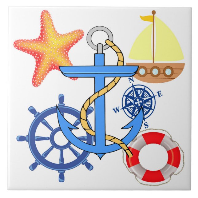 Nautical Ceramic Tile (Front)