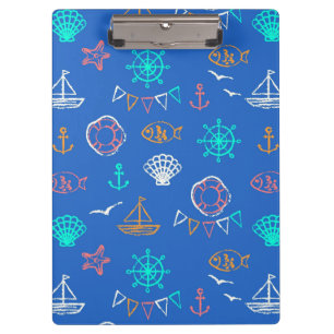Nautical Chalk Drawing Pattern 1 Clipboard
