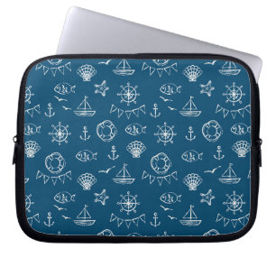 Nautical Chalk Drawing Pattern 2 Laptop Sleeve
