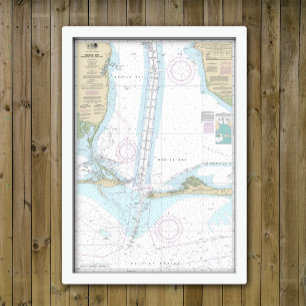 Nautical Chart Map 0f Mobile Bay, Alabama