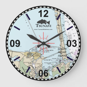 Nautical Chart Wall Clock - South Padre Island