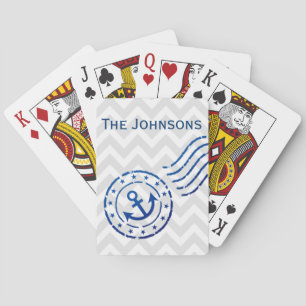 Nautical Chevron & Anchor Seal Playing Cards