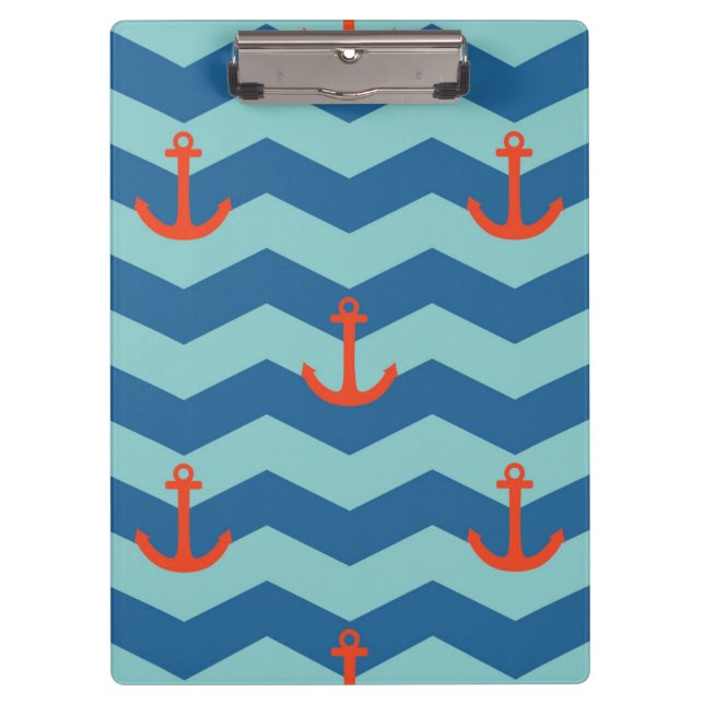 Nautical Chevron Pattern Clipboard (Front)