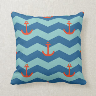 Nautical Chevron Pattern Cushion