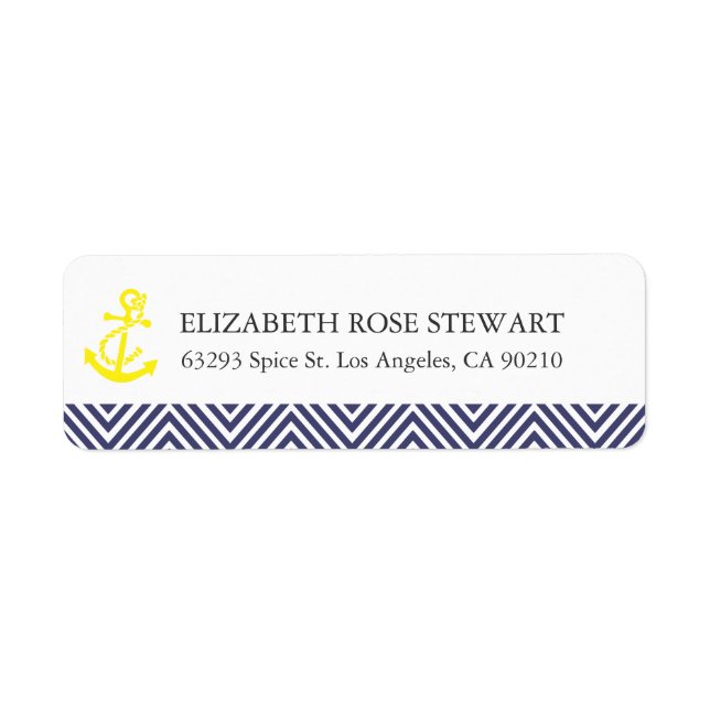 Nautical Chevron Return Address Labels (Front)