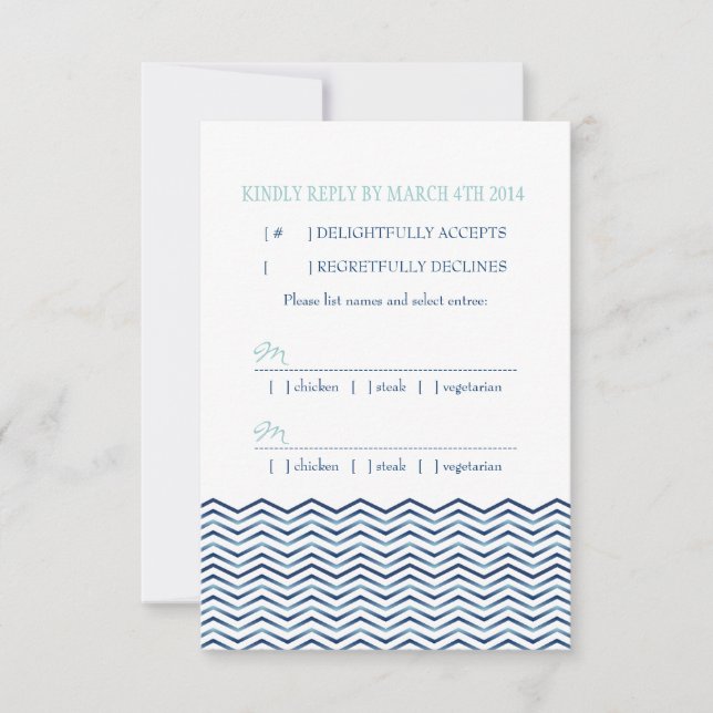 Nautical Chevron Waves Response Card (Front)