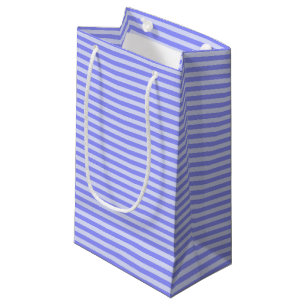 Nautical Chic Cornflower and Pastel Blue Stripes Small Gift Bag