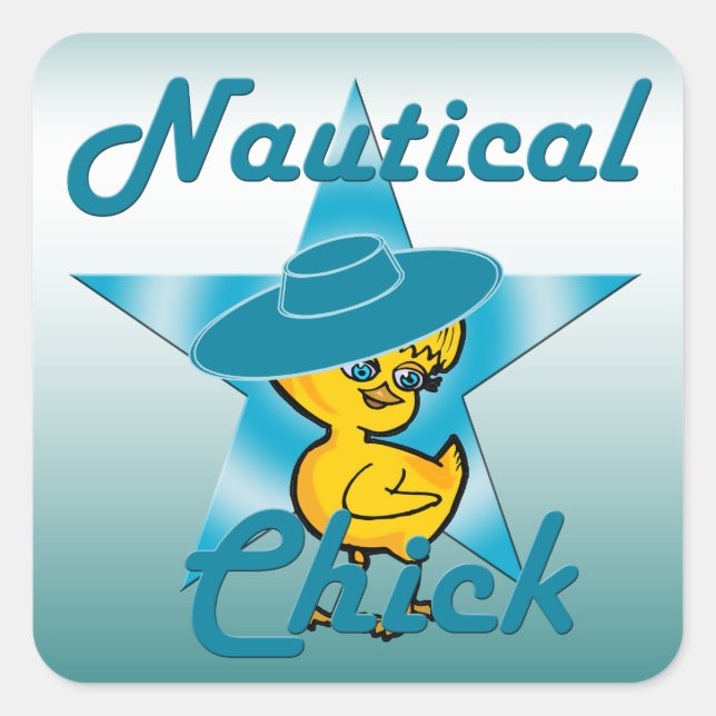 Nautical Chick #7 Square Sticker (Front)