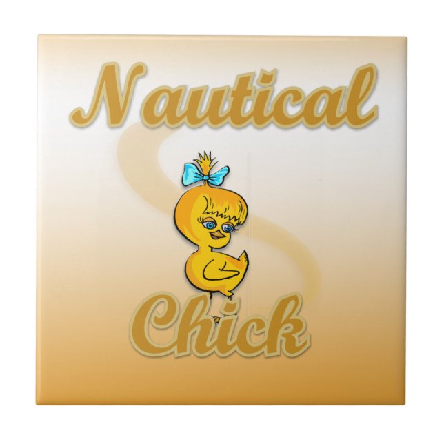 Nautical Chick Ceramic Tile (Front)