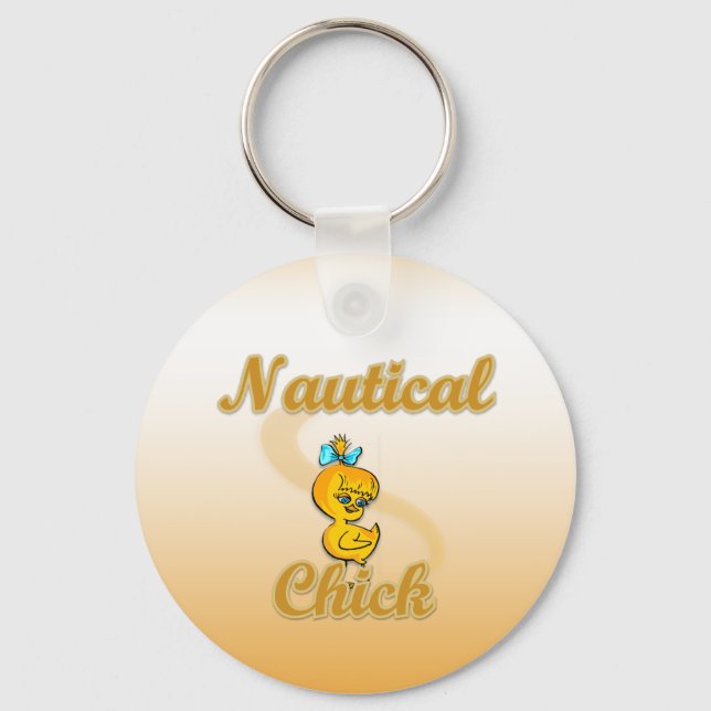 Nautical Chick Key Ring (Front)