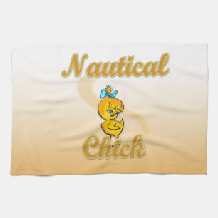 Nautical Chick Tea Towel