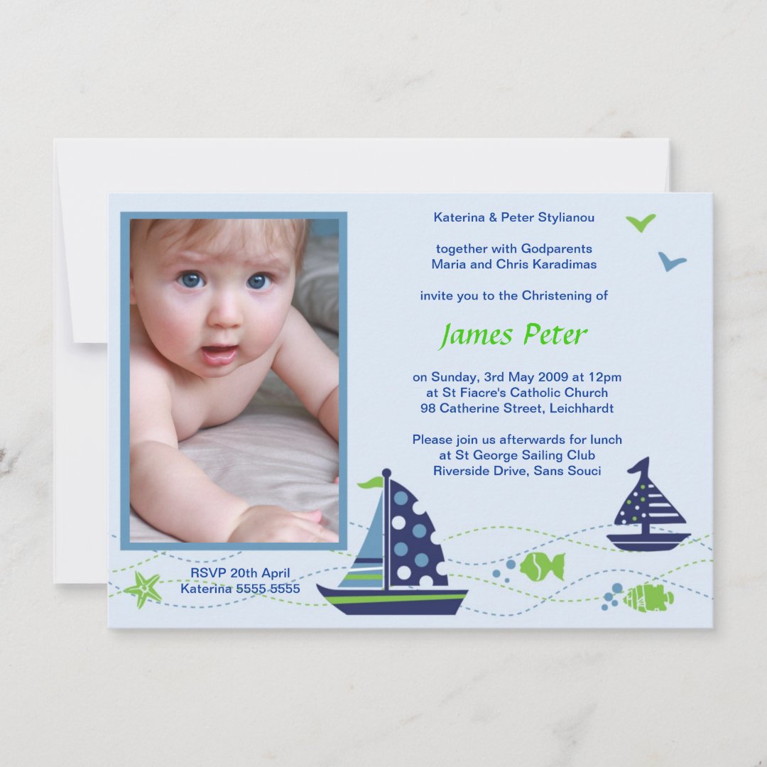 Nautical Christening Invitations Zazzle