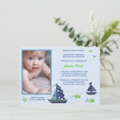 Nautical Christening Invitations (Standing Front)