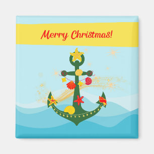 Nautical Christmas Anchor Magnet