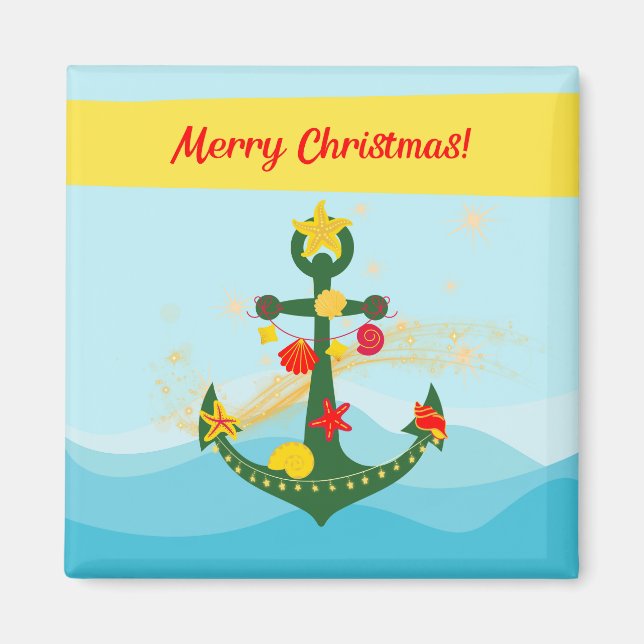 Nautical Christmas Anchor Magnet (Front)