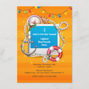 Nautical Christmas  Boat Parade Invitation