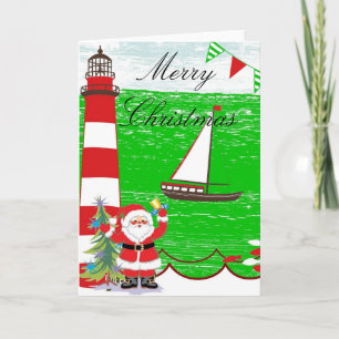 Nautical Christmas Card with Santa